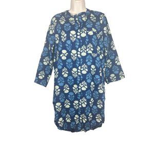 Sand & Spirit Blue &‎ White Floral Print Tunic Dress Size M